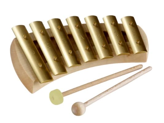 pédagogie steiner : jouet de Glockenspiel pentatonique courbé