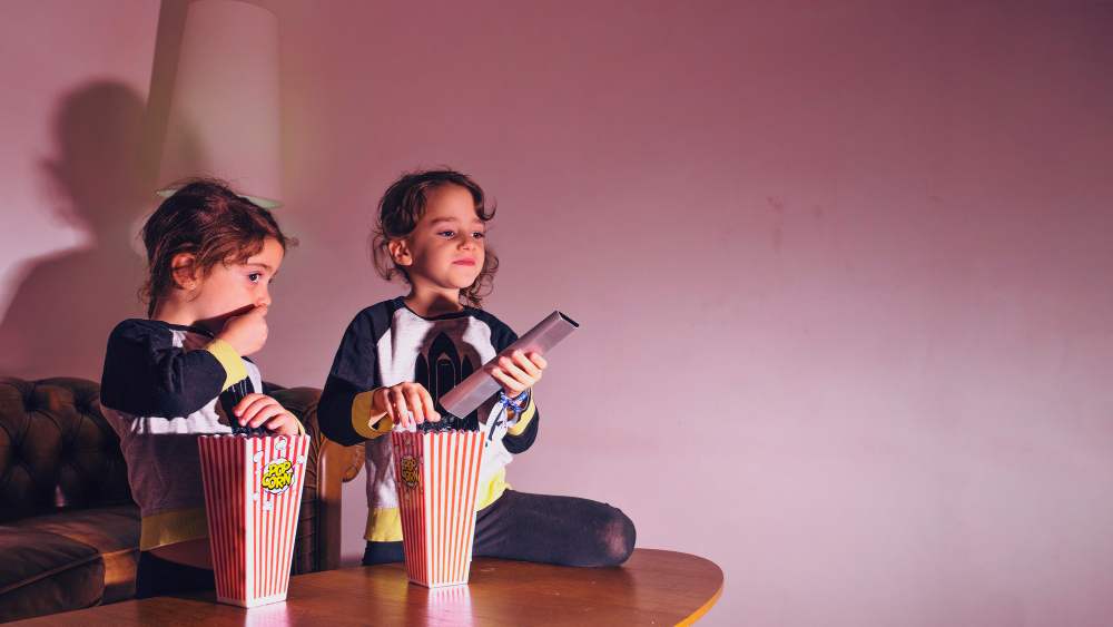Séance de cinéma en classe
